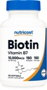 Nutricost Biotin (10,000mcg) 150 Softgels - Gluten Free, Non- GMO