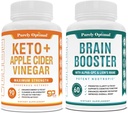 Čistě Optimální Premium Keto pilulky + Apple Cider Ocet Kapsle s Matkou + Premium Brain Supplement - Nootropní Brain Booster pro zaměření, jasnost, lepší paměť, koncentrace a lepší nálada