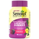 Senokot Dietní dodatek Laxative Gummies, Natural Senna Extract, Gentle, Overnight Relief from Occasional Constolly, Mixed Berry Flavor, 90 Count