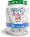 E- hydrát Tri- syrovátkového prášku gluten bez BCAA + Electrolytes Hydrate Recover, Vanilla, 1.3lb Tub