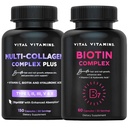 Vitální vitamíny Multi kolagen Plus pilulky + Biotin Complex pilulky