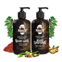 Perfecto Beard Wash & Beard Conditioner Set with Argan and Jojoba Oils - Zesílí a Softens - Natural Sandalwood Scent