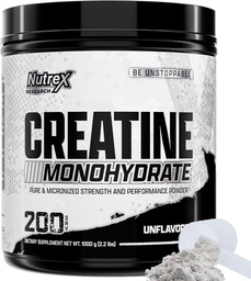 Nutrex Výzkum Mikronizované Creatin Monohydrát Powder - 200 Serings (1KG) Čisté, Neochucené Creatin Monohydrát dodatek pro svalovou sílu, sílu a výkon, 5G per Serv (2.2lbs)