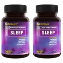 Biologický Emlem Přírodní spánková pomoc pro dospělé s melatonin, Valerian Root, Suntheanine & Více capsule 124; Zdravý spánkový doplněk 124; Bylinné prášky Spící 124; 60 Kapsle, 2 Pack