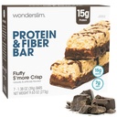 Wonderslim High Fiber Protein Bary, Fluffy S 'more Crisp 124; 15g Protein, 8g Fiber 124; Nízký cukr, Nízký karb 124; Zdravá Indulence 124; Uspokojivý, Podporuje energii & On- the- - Convenience, 7 Pack