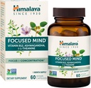 Himalaya Focused Mind with Ashwagandha, Bacopa & L-Theanine for Focus, Energy and Attention, 60 Kapsle, 1 měsíc dodávky, Vegan, gluten zdarma