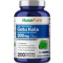 NusaPure Gotu Kola Kapsle 20: 1 Extract, 200 mg Ekvivalentní s 4000mg per Veggie Caps, 200 Počet, Non- GMO, Vegan, Bioperin - Tradiční Herb Extract