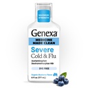 Genexa Clean Cold & Flu Relief, Barvivo Free, 0% umělé přísady, Těžké Daytime Medicine for Body Pain, Kašel, Zima a chřipka, Bolest hlavy, Horečka, Horečka Congestion, Organic Blueberry Flavor, 6 fl oz