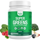 Nested Naturals Super Green Daily Superfood Powder - Certified USDA Organic Green Powder w / 20 + Whole Foods, Spirulina Powder, Wheat & Barley Grass - Probiotics, Fiber & Enzymes - Original Flavor, 60