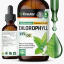 BIO KRAUTER Liquid Chlorofyl Drops - Cleanse & Imunitation Support - Internal Deodorant - Sodná měď Chlorofylin Extract Supplement - 2 fl oz
