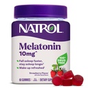 Natrol 10mg Melatonin Gummies, Podpora spánku pro dospělé, Melatonin doplňky pro spánek, 60 Strawberry- ochucené Gummies, 30 denní zásobování