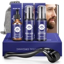 Beard Gift Kit - Olej, Wash, Conditioner, Roller (Délka jehly: 0.25mm) pro Beard, Storage Bag, Mustache dárky Sada pro přítele Manžel Otcové