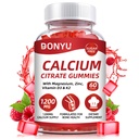 Vápník Citrát 1200mg Gummie s vitamínem D3: s hořčík zinečnatý vitamin D3 K2 pro kostní svalovou imunitu - Ultimate Absorpce doplněk vápníku pro ženy a muže, bez cukru