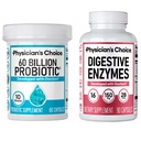 Lékařská volba - Optimální Gut Zdravotní Bundle: 60 miliard Probiotický 60ct + Dědičné Enzymy 90ct pro stravitelné pohodlí a imunitní podporu