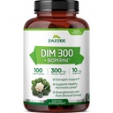Zazzee DIM 300 mg per Capsule, 100 Počet, Plus 10 mg BioPerine, Estrogen Balance, Hormonal Acne, Menopauza Support, Hormonální Balance, Diindolylmethan, Vegan, All- Natural, Non- GMO, Made in USA