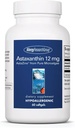 Alergie Výzkumná skupina Astaxanthin 12mg Doplněk - z organických řas, Eye Health, AstaZine Astaxanthin, Přírodní antioxidant, Kožní zdraví, Podpora funkce mozku, Softgels - 60 Počet