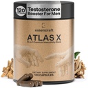 ATLAS X 10-in-1 Maximizer maskulinity Dodatek pro muže - Energie, síla a vitalita Kapsle s Shilajit, Ashwagandha, Zinek, Safed Musli, Tongkat Ali, Black Maca, Fadogia Agrestis, 2 měsíce dodávky