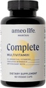 Denní multivitamin pro dospělé muže a ženy - Chelatované multivitaminy se zinkem, biotin, jód, chrom, mangan a vitaminy A, B6, B12, C, D, E - Kompletní imunitní a energetická podpora - 60 Kapsle