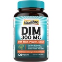 DIM doplněk pro ženy a muže, Estrogen Metabolismus, Hormon Balance & Menopauza Podpora, DIM 300 mg s Black Pepper Extract, vysoká absorpce, 120 Kapsle