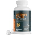 Bronson Vitamin K2 D3 (MK7) Dodatek Non- GMO Formule Vitamin D3 5000IU (125 mcg) & 90 mcg K2 MK-7, Snadné spolknutí D & K Complex, 120 Tablet