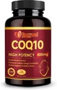 CoQ10 400mg Softgels s Omega 3 & PQQ, Výkonný antioxidant pro srdeční zdraví a výrobu energie, 120 Počet