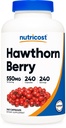 Nutricost Hawthorn Berry Kapsle 550mg, 240 Kapsle, Vegetarian Friendly, Non- GMO & gluten zdarma
