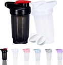 Třpytivá láhev proteinový pohár a 10- Ounce / 300ML třepací láhev s Whisk Balls, Protein Shakers Lahvička Sada, Non- BPA plast (Black + White (2PCS))