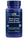 Life Extension Black Cumin Seed Oil and Curcumin Elite, Black Cumin, Turmeric Extract, Imunitní podpora zdraví, vysoká biologická dostupnost, Whole- Body Health, Gluten Free, Non- GMO, 60 softgels