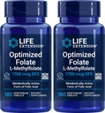 Life Extension Optimalizovaný folát (L- methylfolát) 1700 mcg DFE, 180 Veg tablety (balení po 2)