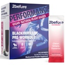 2before Blackcurrant I All Natural Vegan Pre Workout, Caffeine Free I Clean Energy, Endurance, Recovery I Pre Workout Women and men I 20 x individuální balíčky I Informované Sport Certified