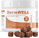 VetWell Omega 3 dodatek pro psy s antarktickým krilovým olejem, astaxanthin, Omega 3 6 9, EPA, DHA pro úžasnou pleť a kabát (60 Počet)