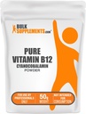 BulkSupplements.com čistý vitamin B12 prášek - jako kyanokobalamin, vitamin B doplňky, kyanokobalamin B12 dodatek - čistý produkt, vícečetné služby, 50g (1.8 oz) (balení po 1)