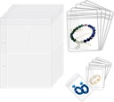 Cestovní klenotnictví Pořadatel Pouzdro Transparentní Šperky Skladování Book Binder Bag pro náušnice, prstence, Náhrdelník, Náramek, Vnitřní stránky a Pouce