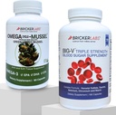 Bricker Labs Joint Comfort and Sugar Balance 124; Omega Cyclo Mussel for Joint Health + Big- V Triple Strength Vanadyl for Blood Sugar Support