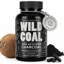Wild Foods Activated Charcoal Kapsle 124; 100% Organic Coconut Shells Aktivní tablety pro nafouknutí a kocovinu 124; Lab Tested & Non- GMO Detox pilulky 124; Made in USA (120 Kapsle)
