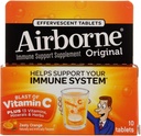 Airborne - Effervescentní tablety s vitamínem C - Zesty Orange - 10 tablet - 4 balení