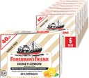 Fisherman 's Friend Cough Drops, Cough Conpressant and Sore Throat Lozenges, Cukr zdarma Honey- Lemon, 5.52mg Menthol, 240 Drops (6 balení po 40)