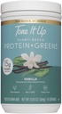 Tone It Up Plant Based Protein Powder + Green I Dairy Free, Kosher, Non- GMO Pea & Dýňová semínka Protein pro ženy I 14 Servings, 15g bílkovin - Vanilla