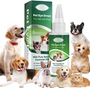 AIQIUSHA Dog Eye Drops 60ML pro všechny zvířecí oční mytí, pomáhá zmírnit růžové oči & alergie příznaky, Eázy Svědění & podráždění, s čisté přírodní esenciální oleje 100% přírodní, bezpečné, jemné a non-toxický