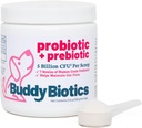 Buddy Biotics Probiotic + Prebiotic for Dogs- Gut Flora Health, Divestival and Imunitary Health, Diarhea and Bowel Support - 5 miliard CFU per Scoop