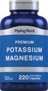 Piping Rock Draslík Magnesium dodatek 124; 220 kapsle 124; Non- GMO, gluten zdarma Premium komplex