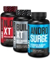 Jacked Factory N.O. XT Nitric Oxide Dodatek, Build-XT Muscle Builder, & Androrest Estrogen Blocker pro muže