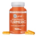 Kurkumin Kurkumin Kapsle, Qunol s Ultra vysokou absorpcí 1500mg, Společná podpora, Dietní dodatek, Extra síla, 90 Vegetariánské Kapsle