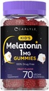 Carlyle Kids Melatonin Gummies PHAR124; 1 mg 70 Count PHAR124; Fruit Flavor Gummy PHAR124; Vegan, Non- GMO, gluten zdarma
