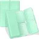 Daily Pill Organizer, 7 Compartments Přenosný Pill Pouzdro Pořadatel, [Skládací Design] Pill Box pro kabelku držet vitaminy, Cod Játra olej, doplňky a léky-zelená