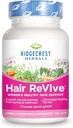 RidgeCrest Herbals Hair ReVive, Nutritional Hair Supplement s vitaminem C, Biotin (6000mcg), zinek, a měď, vlasové vitamíny pro ženy na podporu zdravé vlasy, kůže, a hřebíky (120 Caps, 30 Služeb)