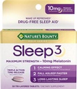 Nature 's Bounty Melatonin, Sleep3 Maximální síla 100% Drogy zdarma spánková pomoc, L- Theanin & Nighttime Bylinné míchání času technologie, 10mg, 30 Tri- Layered Tablety