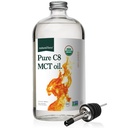 Natural Force Organic Pure C8 MCT Oil - Liquid MCT Oil in Glass Bottle Container - Concentrated Capyl Acid - Keto, Paleo, Kosher, Vegan & Non- GMO - Laboratoř testována na kvalitu a čistotu, 32 Ounce