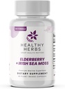 Zdravé Byliny Wildcraft Elderberry Moss Kapsle 124; 2600mg Irské moře Moss + Elderberry Essentials Blend 124; US- Made, Vegan, Non- GMO, Easy- Swallow (60 Kapsle)