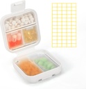 Dynippy Daily Pill Organizátor 5 Kompartments Přenosný Moisture Proof Malé Pouzdro pro Kapesní Purse Cestovní Pill Box Přenosná medicína Vitamin Rybí Oil Holder Container (White)